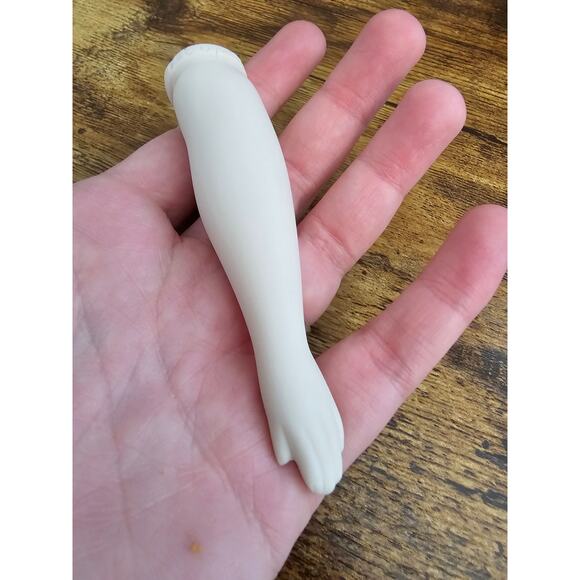 Set of Vintage German Made Bisque Doll Arms w/ Hands White Signed - Picture 5 of 6